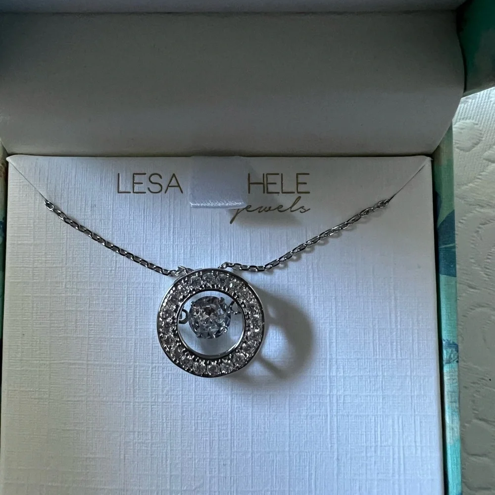 Lesa Michele floating Stone White Elegance Necklace